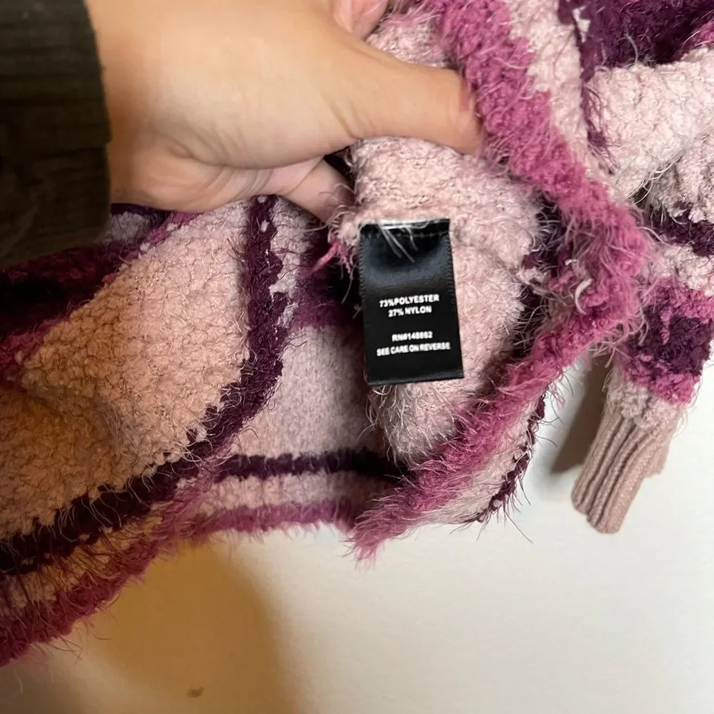 Torrid pink strip popcorn knit sweater‎